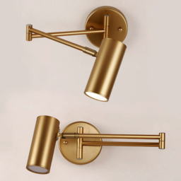 Gold Modern Swing Arm Indoor Wall Sconce 1 Light - thumbnail 8