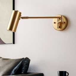 Gold Modern Swing Arm Indoor Wall Sconce 1 Light - thumbnail 4