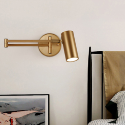 Gold Modern Swing Arm Indoor Wall Sconce 1 Light - thumbnail 7