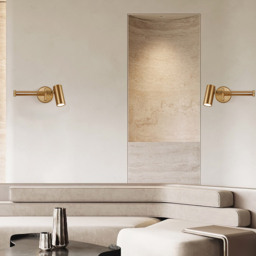 Gold Modern Swing Arm Indoor Wall Sconce 1 Light - thumbnail 3
