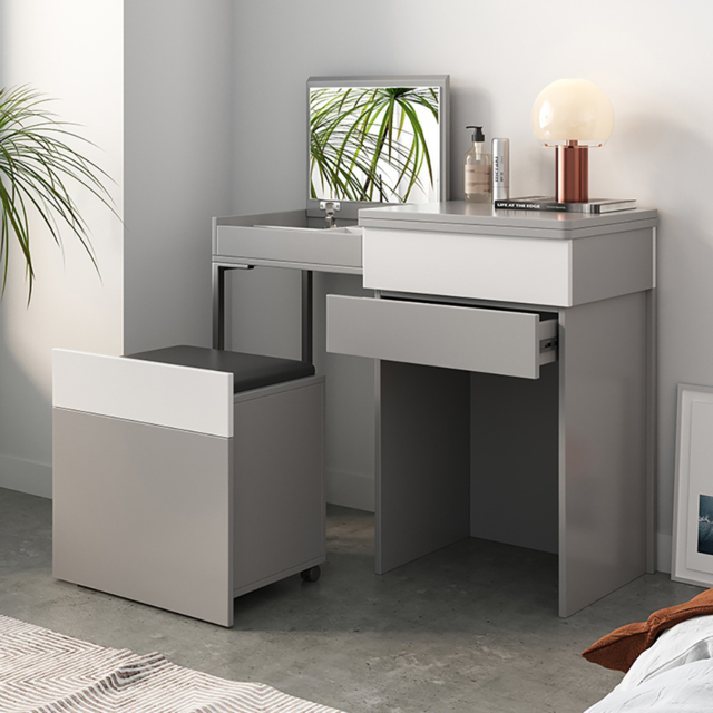 small grey dressing table with Mirror Foldable Dressing Table with Stool & Hidden Drawer by Homary stunning ball gown