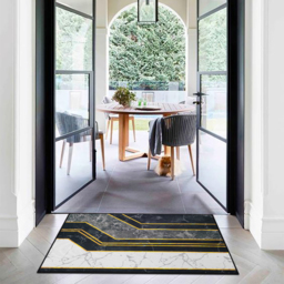 2PCS Morden Geometry Marble Non-slip Front Door Mat Washable Entryway Rug Set - thumbnail 2