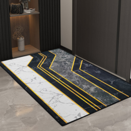2PCS Morden Geometry Marble Non-slip Front Door Mat Washable Entryway Rug Set - thumbnail 4