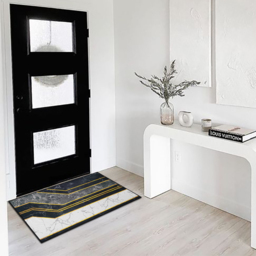 2PCS Morden Geometry Marble Non-slip Front Door Mat Washable Entryway Rug Set - thumbnail 3