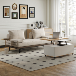 Single 200 cm Cotton & Linen Futon Daybed Convertible Sofa Bed - thumbnail 6