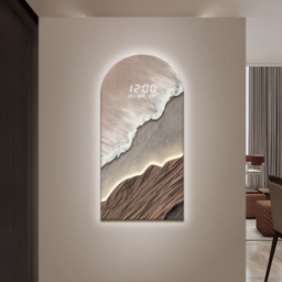Modern LED Wall Clock with Textured Art – A Contemporary Blend of Function and Design - thumbnail 5