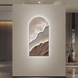 Modern LED Wall Clock with Textured Art – A Contemporary Blend of Function and Design - thumbnail 4