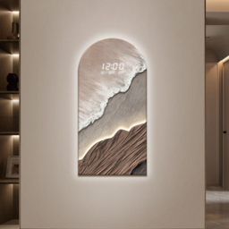 Modern LED Wall Clock with Textured Art – A Contemporary Blend of Function and Design - thumbnail 3