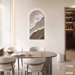 Modern LED Wall Clock with Textured Art – A Contemporary Blend of Function and Design - thumbnail 6