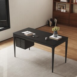 Mid-century Style Black Ash Wood Writing Desk Home Office Desk with 3 Drawers Office Furniture (1400mm) - thumbnail 1