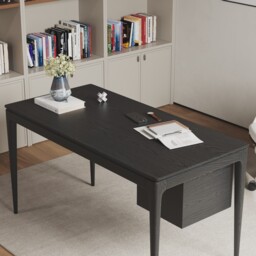 Mid-century Style Black Ash Wood Writing Desk Home Office Desk with 3 Drawers Office Furniture (1400mm) - thumbnail 5