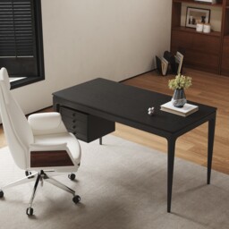Mid-century Style Black Ash Wood Writing Desk Home Office Desk with 3 Drawers Office Furniture (1400mm) - thumbnail 3