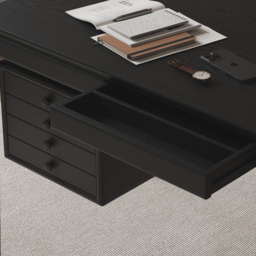 Mid-century Style Black Ash Wood Writing Desk Home Office Desk with 3 Drawers Office Furniture (1400mm) - thumbnail 8