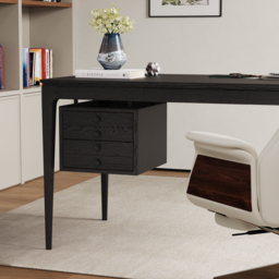 Mid-century Style Black Ash Wood Writing Desk Home Office Desk with 3 Drawers Office Furniture (1400mm) - thumbnail 6