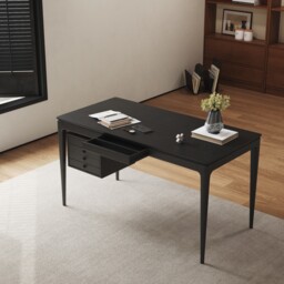 Mid-century Style Black Ash Wood Writing Desk Home Office Desk with 3 Drawers Office Furniture (1400mm) - thumbnail 2