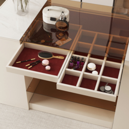 Glass 150 cm Top Dresser Walk-in Wardrobe Island with Jewellery Storage - thumbnail 9