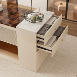 Glass 150 cm Top Dresser Walk-in Wardrobe Island with Jewellery Storage - thumbnail 8