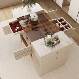 Glass 150 cm Top Dresser Walk-in Wardrobe Island with Jewellery Storage - thumbnail 7