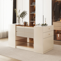 Glass 150 cm Top Dresser Walk-in Wardrobe Island with Jewellery Storage - thumbnail 4