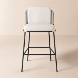 Modern PU Leather Breakfast Bar Stool Gray with Back & Footrest - thumbnail 8
