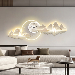 1000mm Silent Wall Clock Modern Landscape Hanging Painting Decorative Wall Art - thumbnail 5