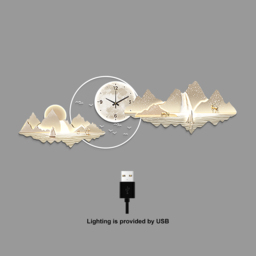 1000mm Silent Wall Clock Modern Landscape Hanging Painting Decorative Wall Art - thumbnail 8