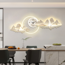 1000mm Silent Wall Clock Modern Landscape Hanging Painting Decorative Wall Art - thumbnail 4