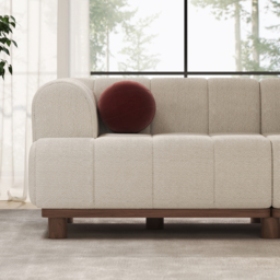 202 cm Boucle Sofa Modern 2 Seater White Couch with Cushion - thumbnail 6