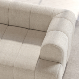 202 cm Boucle Sofa Modern 2 Seater White Couch with Cushion - thumbnail 9