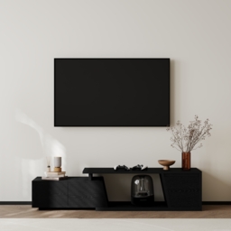 Fero Black Extendable TV Stand with 3 Drawers 1200 mm - 1800 mm - thumbnail 8