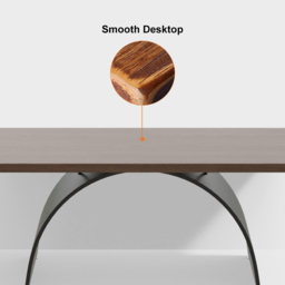 Industrial 180 cm Rectangular Walnut Wood Desk with Metal Base - thumbnail 6