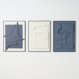 3-Piece 3D Textured Abstract Wall Art Set with Alloy Frames 70cm Tall - thumbnail 8