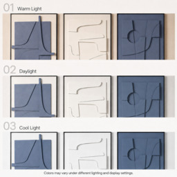 3-Piece 3D Textured Abstract Wall Art Set with Alloy Frames 70cm Tall - thumbnail 7