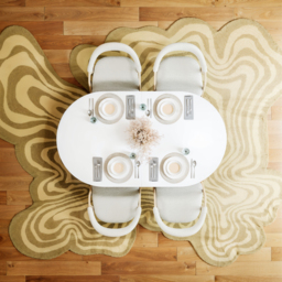 Japandi 1600mm-2000mm Oval Extendable White Dining Table & 4 Dining Chair Set - thumbnail 6