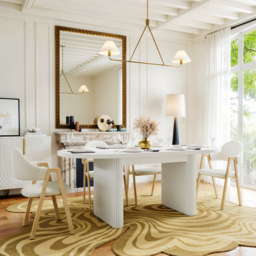 Japandi 1600mm-2000mm Oval Extendable White Dining Table & 4 Dining Chair Set - thumbnail 4