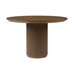 Japandi 800mm Round Small Dining Table for 2 Person Walnut Wood Tabletop - thumbnail 9