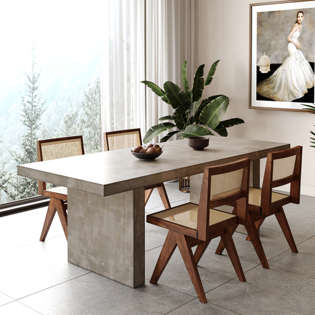 1800mm Gray Dining Table & 4 Dining Chairs Set - image 1
