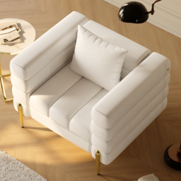 Performance Leather Accent Chair Modern Modular Arm Chair - thumbnail 3