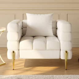 Performance Leather Accent Chair Modern Modular Arm Chair - thumbnail 2