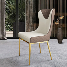 Wingback Dining Chair Modern Brown Upholstered (Set of 2) Side Chair PU Leather - thumbnail 7