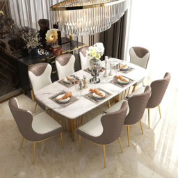 Wingback Dining Chair Modern Brown Upholstered (Set of 2) Side Chair PU Leather - thumbnail 3