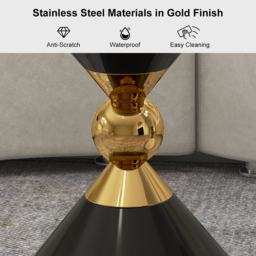 Modern Round Black End Table of Hourglass Fiberglass in Small - thumbnail 8