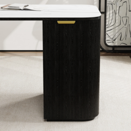 Marble Oval Home Office Desk with 6 Drawers Black Executive Writing Desk (1620mm) - thumbnail 7