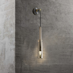 Minimalist Hanging Wall Light 1-Light Clear Armed Sconce Crystal Indoor Wall Lighting - thumbnail 1