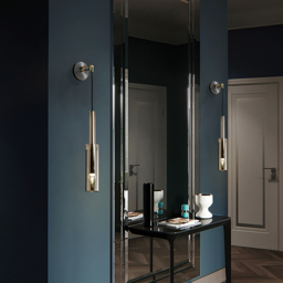 Minimalist Hanging Wall Light 1-Light Clear Armed Sconce Crystal Indoor Wall Lighting - thumbnail 3