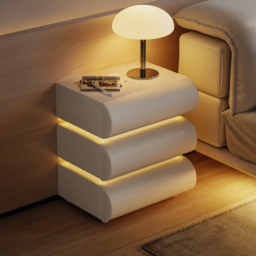 Humply Leather 3-Drawer Smart LED Bedside Table - thumbnail 4