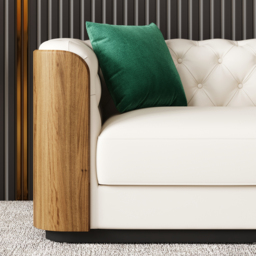 Wovent 2820mm Faux Leather Tufted 3 Seater Sofa Living Room - thumbnail 7
