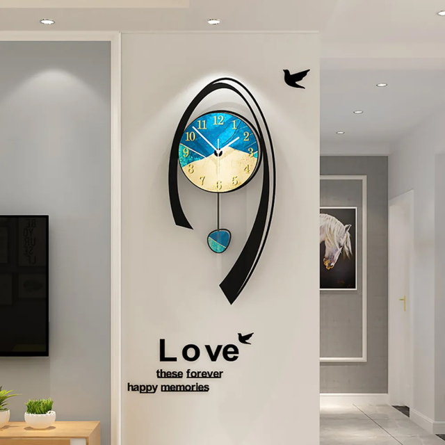 630mm Multi-Color Modern Acrylic Wall Clock Decor Home Hanging Art Living Room Bedroom - image 1