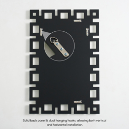 Rectangular 900mm Decorative Wall Mirror with Geometric Beveled Frame - thumbnail 7