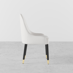 Darg Modern 6-Piece White Armless Dining Chairs PU Leather Upholstered Metal Legs - thumbnail 9